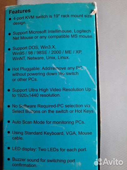 Переключатель KVM-0480 на 4 port PS/2 KVM switc