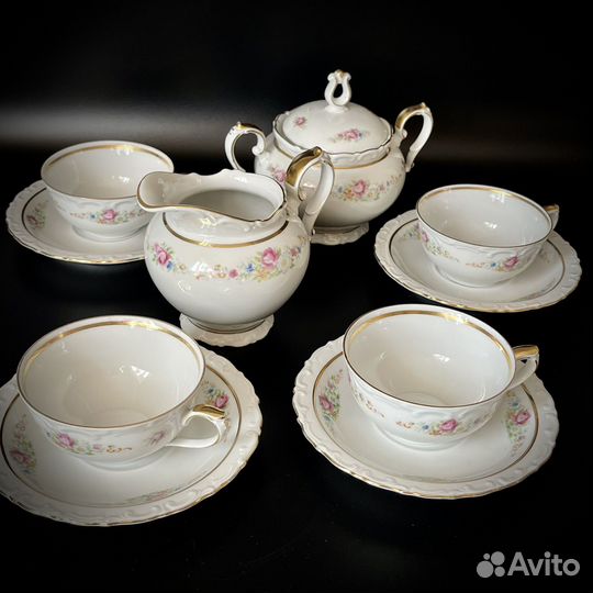 Чашки Kahla, чайные пары, молочник, сахарница