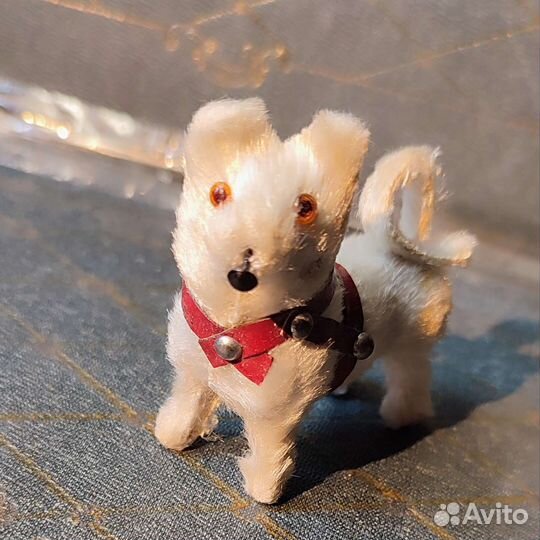 Собачка папье-маше. Кукольная игрушка. Винтаж