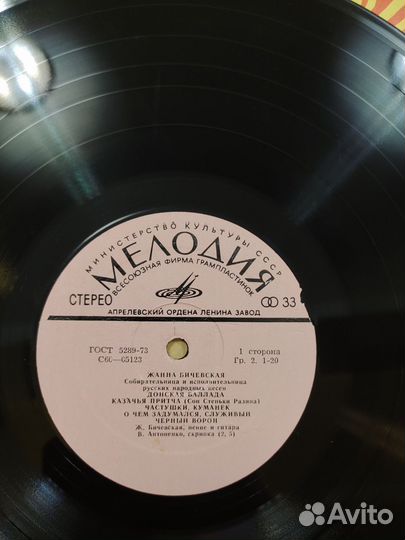 Виниловая пластинка, Жанна Бичевская