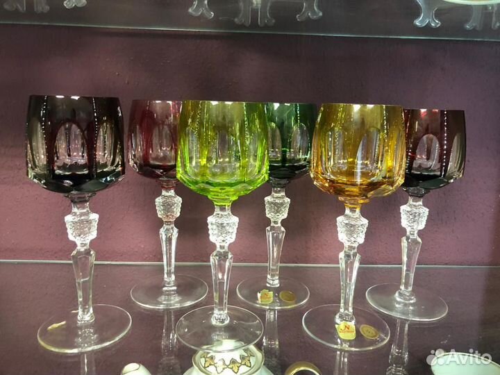 Фужеры цветной хрусталь