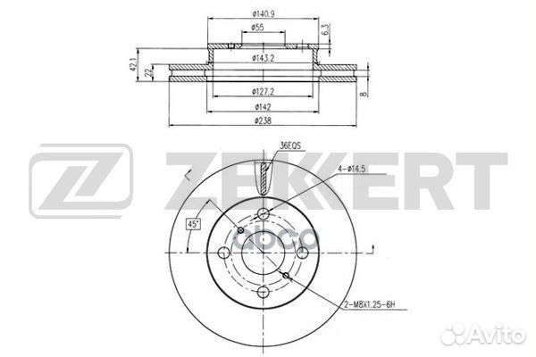 Диск торм. перед. Toyota Corolla (E100) 92- (E