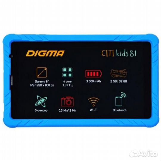 Планшет Digma citi Kids 81 2/32Gb синий (CS8233MG)