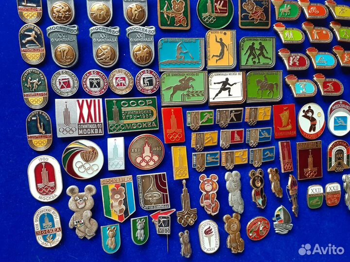 Набор значков Олимпиада 80. Разные серии. 100 шт