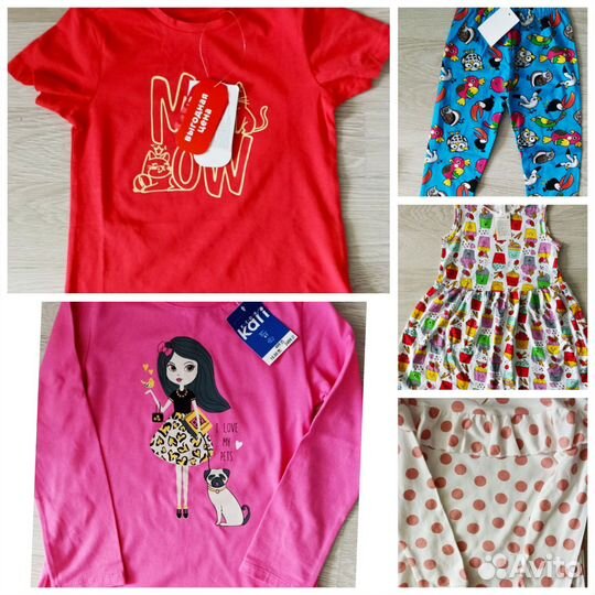 Пакет новой одежды для девочки 110-116