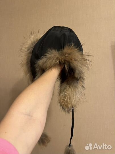 Шапка -ушанка с натуральным мехом