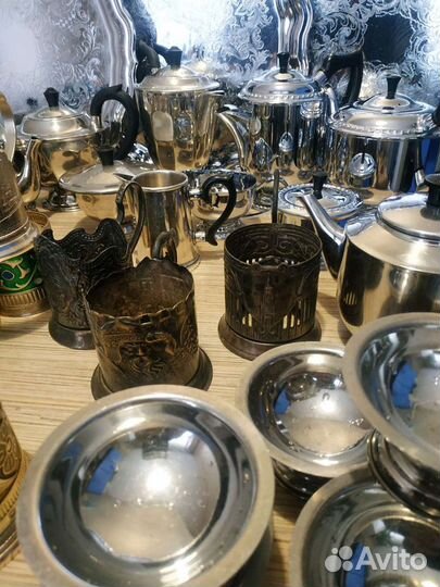 Чайники подстаканники для самоваров наборы мельхио