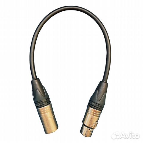 Кабель микрофонный GS-PRO XLR3F-XLR3M (black) 0,35