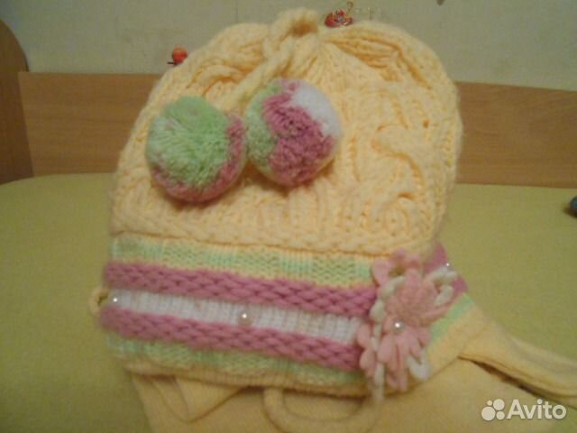 Шапочка +шарфик на 2-3 года