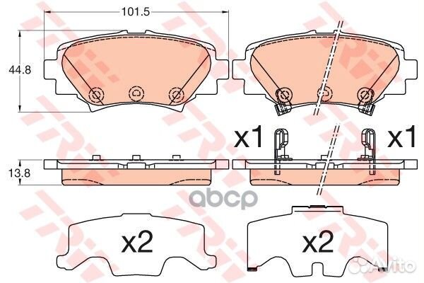 Колодки задние mazda 3 III 2013- TRW GDB3593