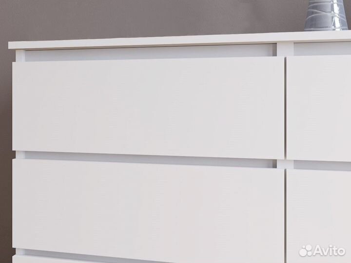 Широкий белый Комод 6 ящиков под TV как IKEA Malm