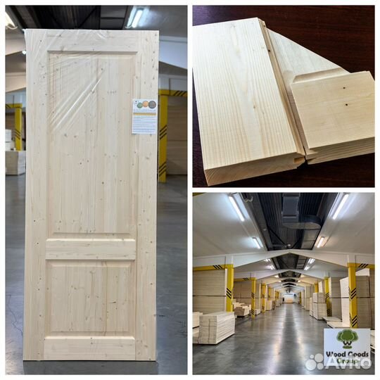 Двери деревянные неокрашенные из массива ели