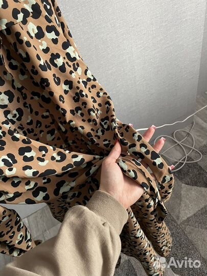 Платье mango леопардовое макси