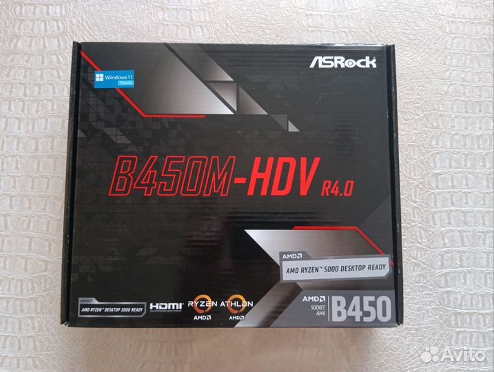 Новая asrock b450m-hdv r4.0 (3 года гарантии)