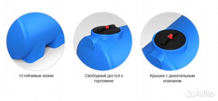 Емкость горизонтальная на 1000 л для полива