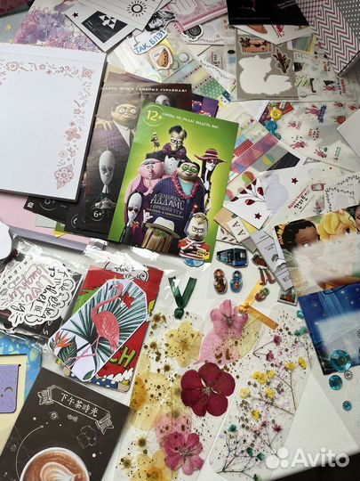 Канцелярия, скрапбукинг, открытки, наклейки