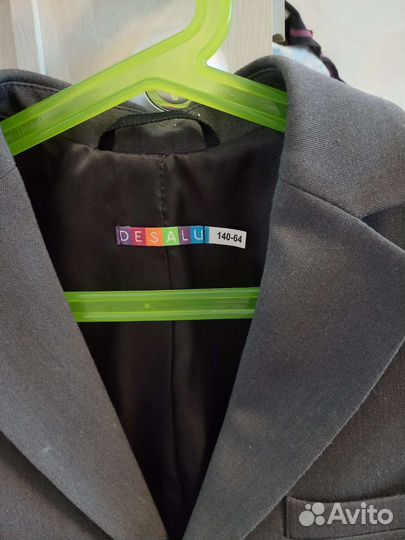 Пиджак школьный для мальчика 140 серый