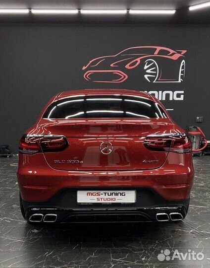 Диффузор с насадками+пороги Mercedes GLC-coupe 253