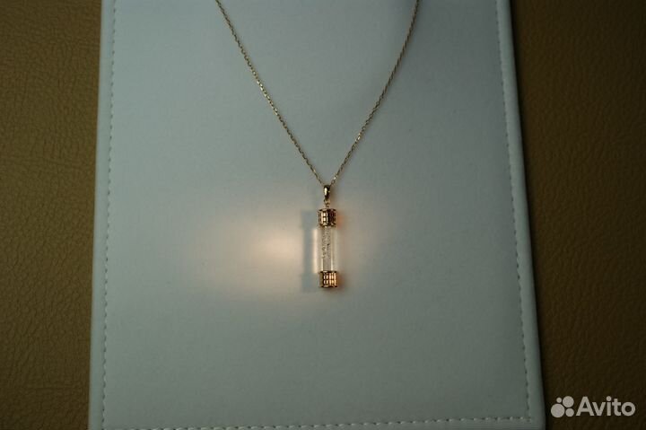 Подвеска розовое золото с бриллиантами. Япония