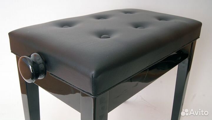 Банкетка для фортепиано черная регулируемая