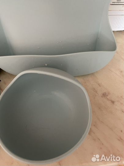 Набор детской силиконовой посуды на присосках