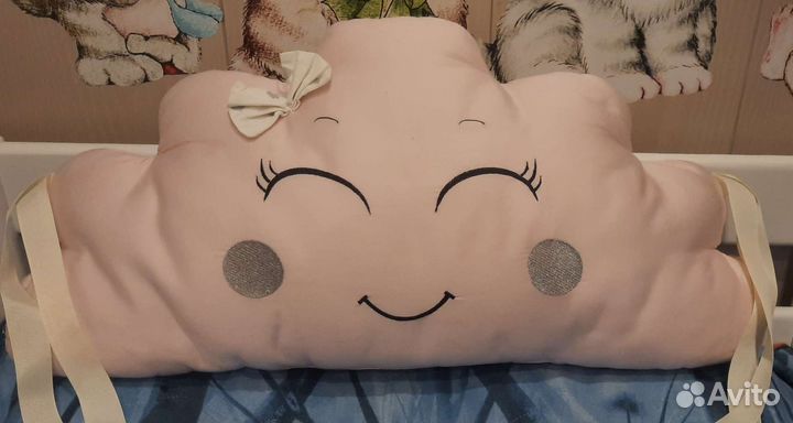 Подушки бортики в детскую кроватку