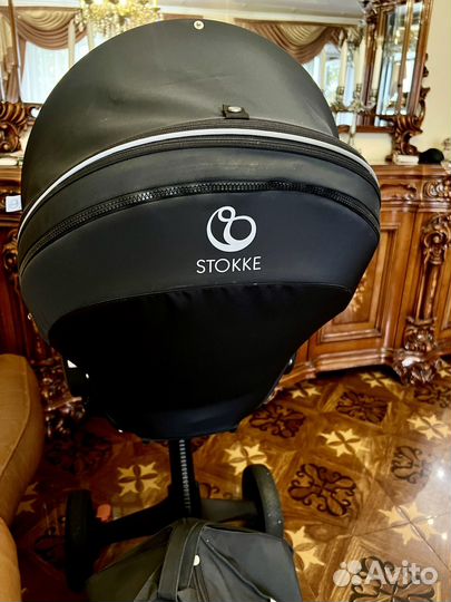 Коляска stokke xplory v6 total black 2 в 1