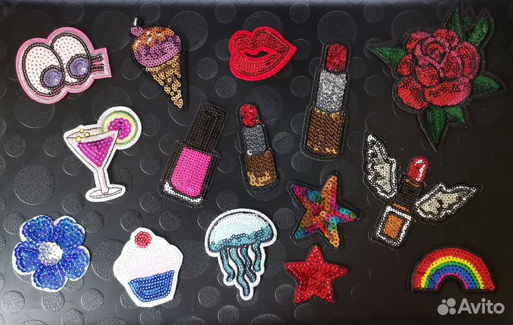 Нашивки с пайетками (термоапликации) на одежду