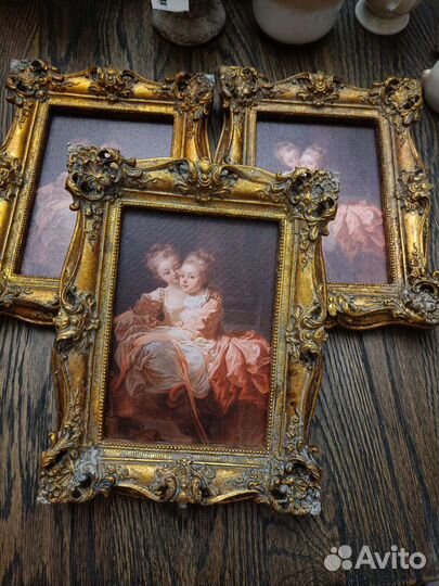 Картина панно винтаж в рамке ткань для штор бархат