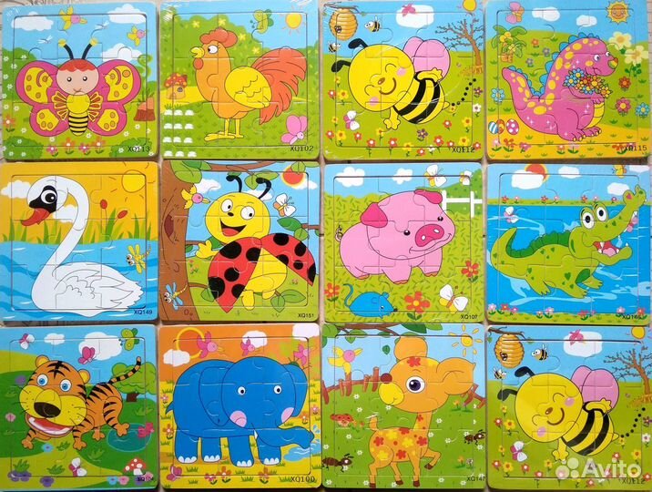 Деревянные игрушки, кубики, пазлы
