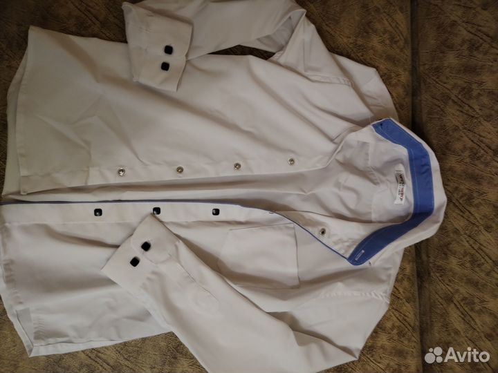 Рубашка белая для мальчика 140