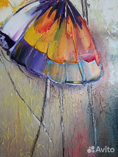 Картина холст масло мастихин 60*60 балерины