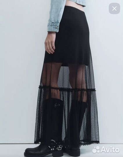 Юбка макси из сетки beefree