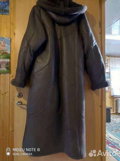 Дубленка натуральная женская 50 52 с капюшоном