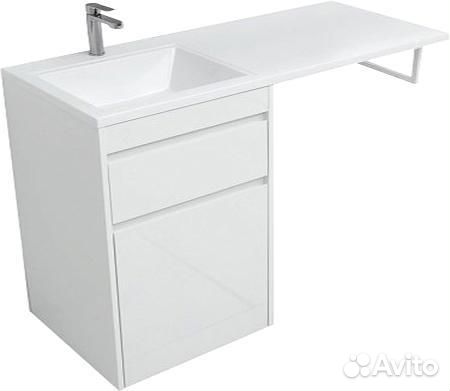 Тумба с раковиной Aquanet Токио 68 1 ящик, с белье