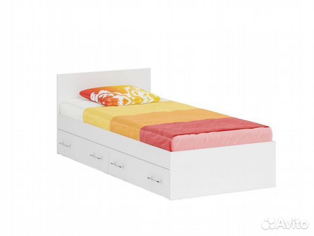 Кровать односпальная с ящиками и матрасом Амелина