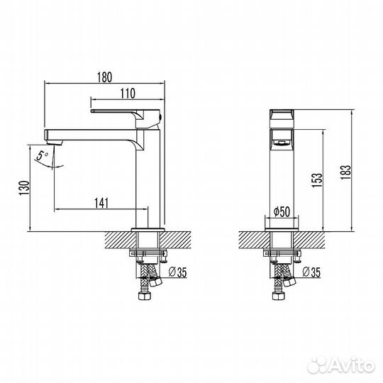 Смеситель для раковины Lemark lm1537c Хром