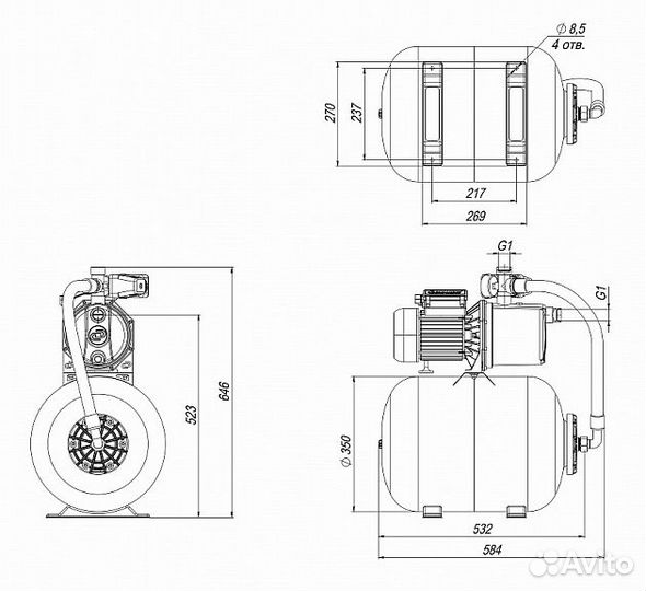 Насосная станция Джилекс джамбо 70/50 Н-50