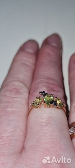 Кольцо серебряное, серьги