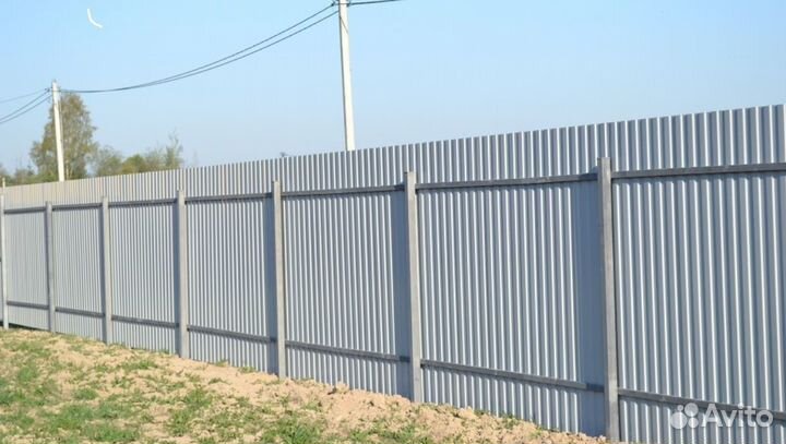 Забор металлический,калитки под ключ