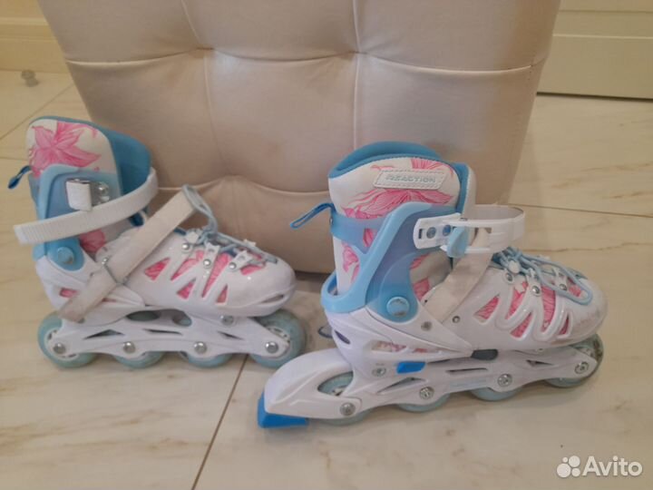 Роликовые коньки детские раздвижные размер 32-35