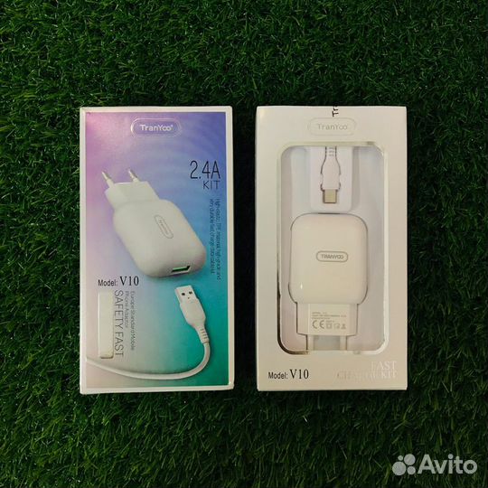 Зарядное устройство + кабель microUSB (2USB/2.4A)