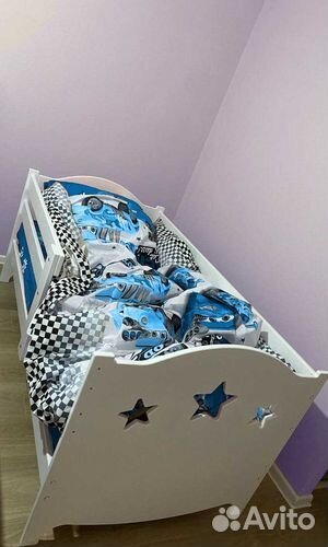 Кроватка берёза с бортиком сингл детская