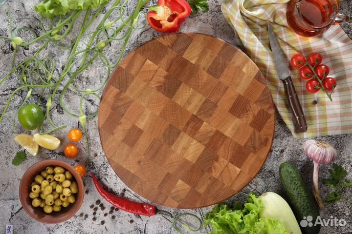 Доска разделочная торцевая круглая