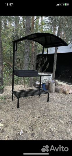 Мангал с крышей лофт