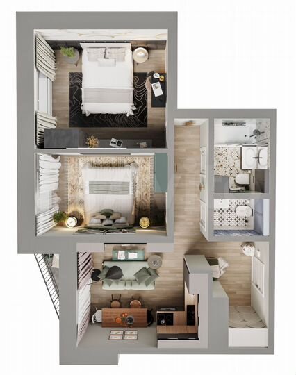 2-к. квартира, 61,1 м², 11/18 эт.