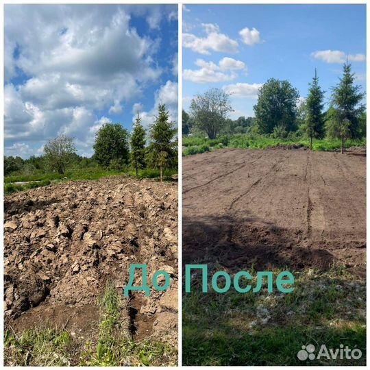 Вспашка, посев газона, уплотнение, покос травы