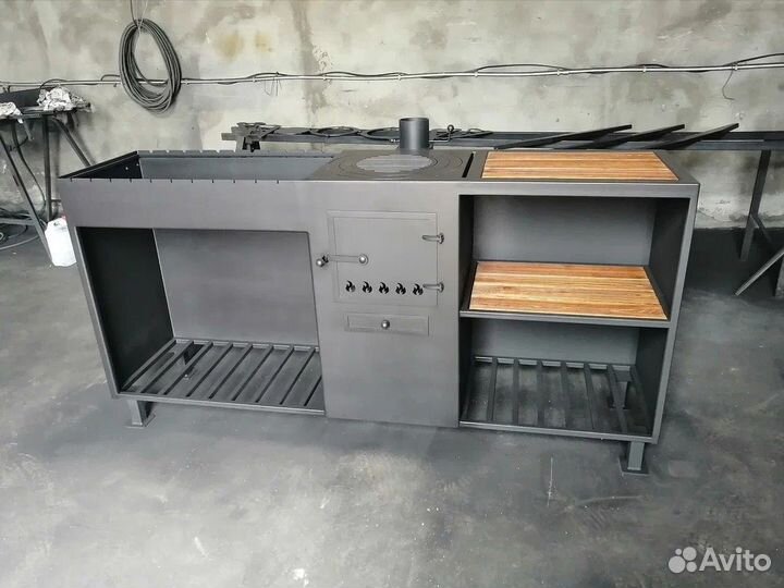 Мангал с печью под казан