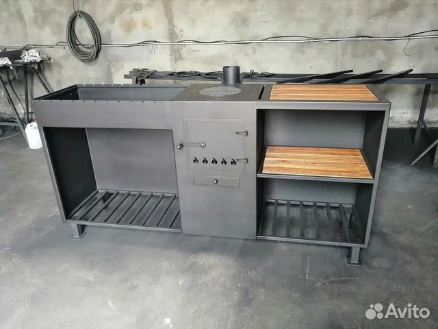 Мангал с печью под казан