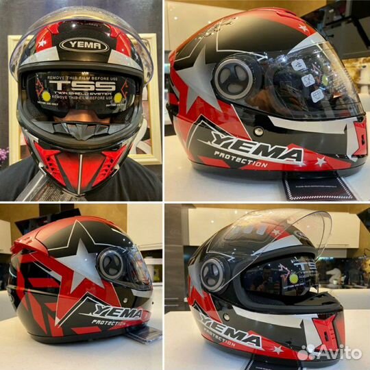 Новый шлем мото шлем скутера мопеда с темными очка